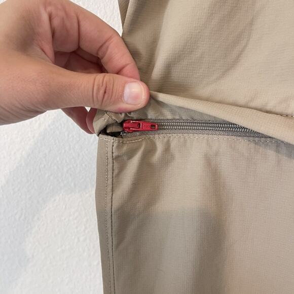 North Face Pants Mens 38 Khaki Convertible Hiking Outdoor Zip Off Nylon Regular - Picture 15 of 16
